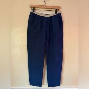 Hartford Pirouette Linen Pull On Pants in Moonlight Navy